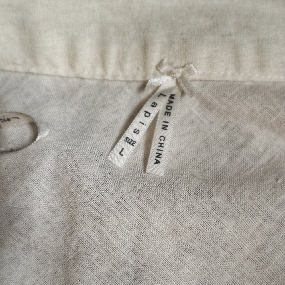 Cream linen a-line skirt - Picture 4 of 4